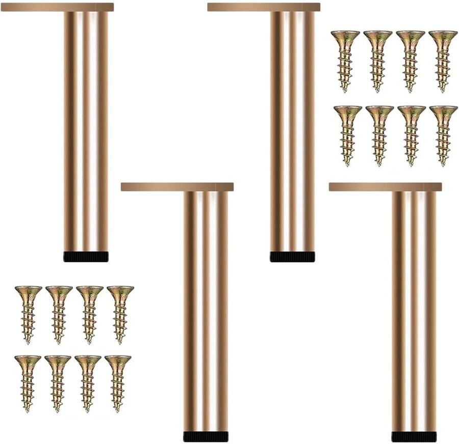 Verstelbare meubelpoten 4 stuks goudkleurig metaal