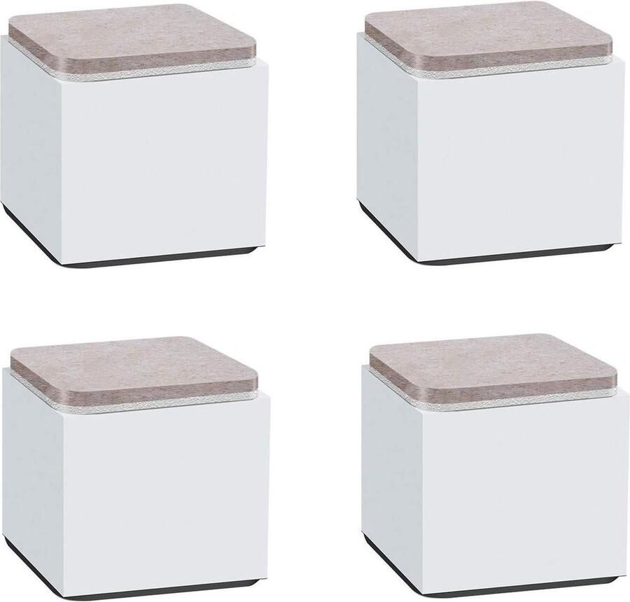 Meubelpoten wit vierkant draagvermogen 60 x 52 mm 4 stuks furniture risers