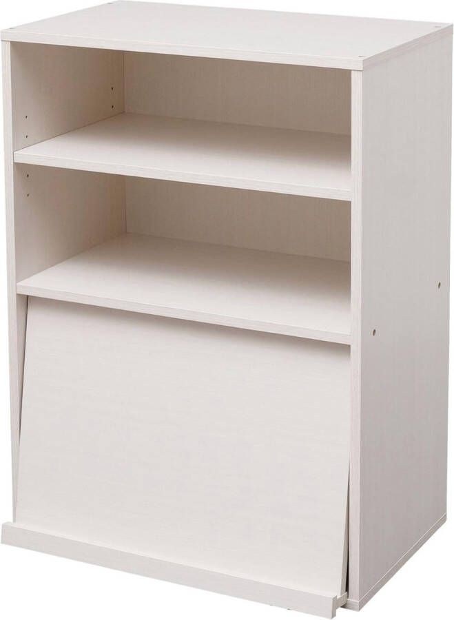 Meubels met deuren opbergplank 2 modulaire compartimenten elke 3 2 cm design modern multifunctioneel kantoor slaapkamer woonkamer Flap Rack CHR-1 Eiken Wit