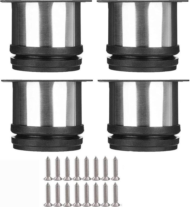 Meubeltafelpoten Kastpoten Meubelvoeten Plintvoeten Tafelpoot Meubelpoot Verstelbare Meubelpoten Bankpoten Rond Meubel Poten Bankvoeten Meubel Kast Tafel Bed Boxspring Potenset Meubelpootjes 60mm 4 Stuks