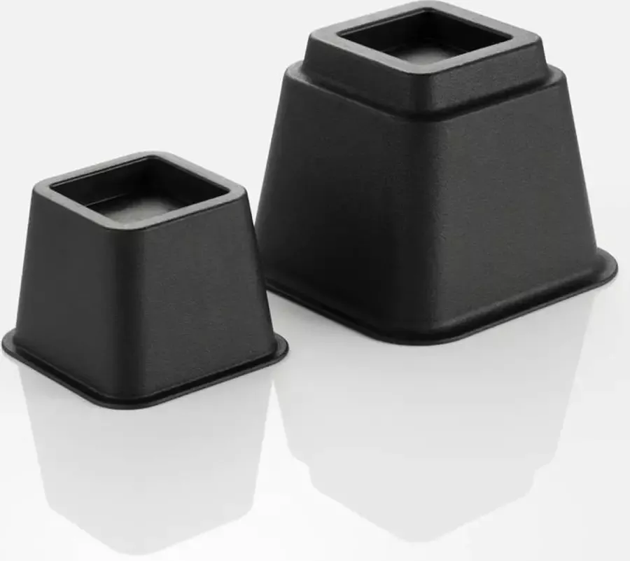 Ruco Meubelverhoger Set 8 Stuks Supersterk en Opstapelbaar Zwart Meubelverhogers Bedverhogers 2019 Model
