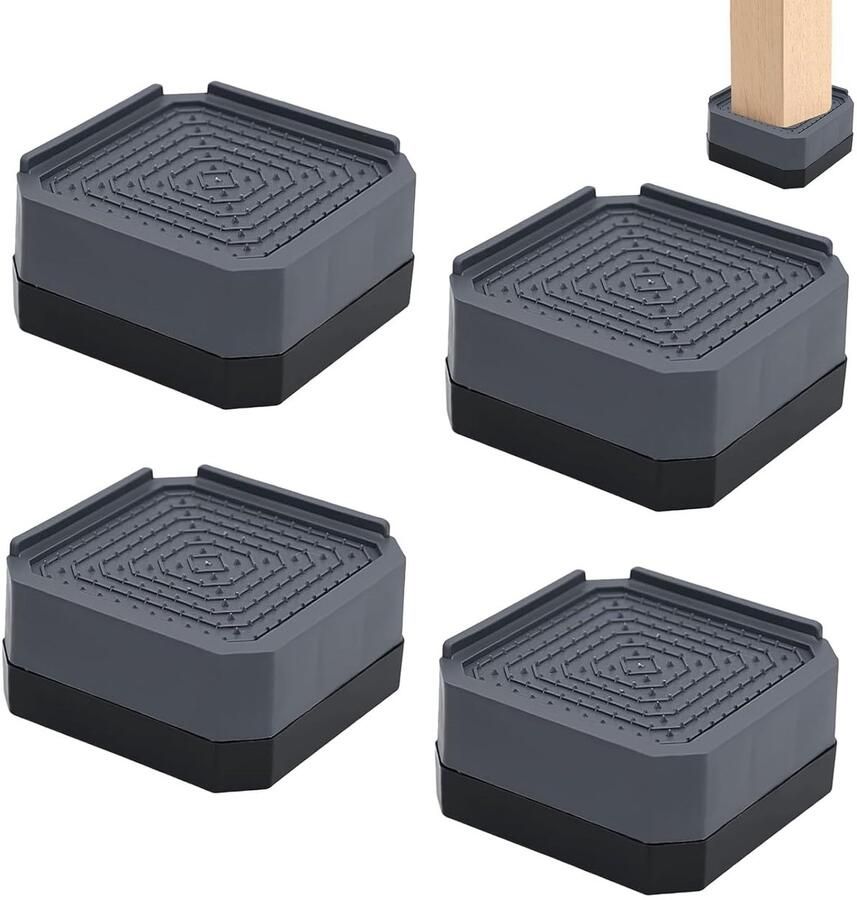 Meubelverhogers Antislip en Verstelbaar Set van 4 Kunststof en Rubber