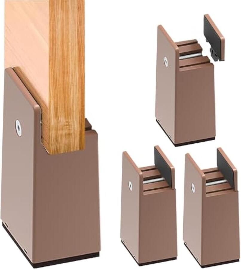 Meubelverhoging 4 stuks 10 cm verstelbare tafelverhoging stoelverhoging meubelverhoger tafelverhoger bedverhoging voor 10-37 mm breed vierkante meubelverhogingen