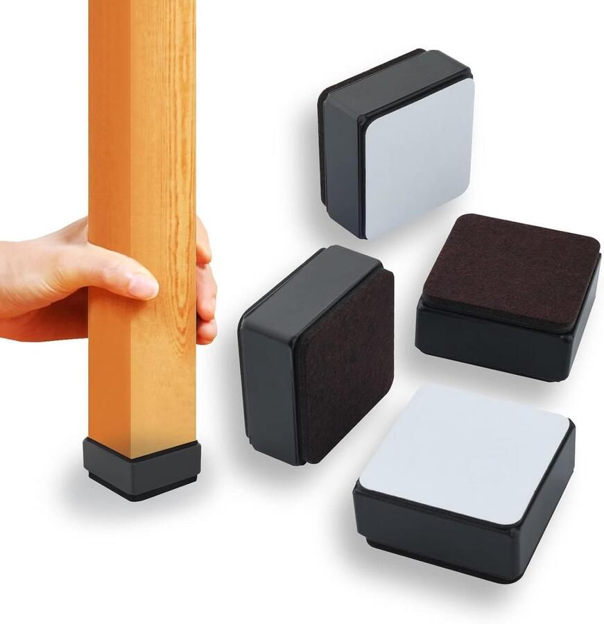 Meubelverhoging Hoogwaardig koolstofstaal Set van 4 Zwart