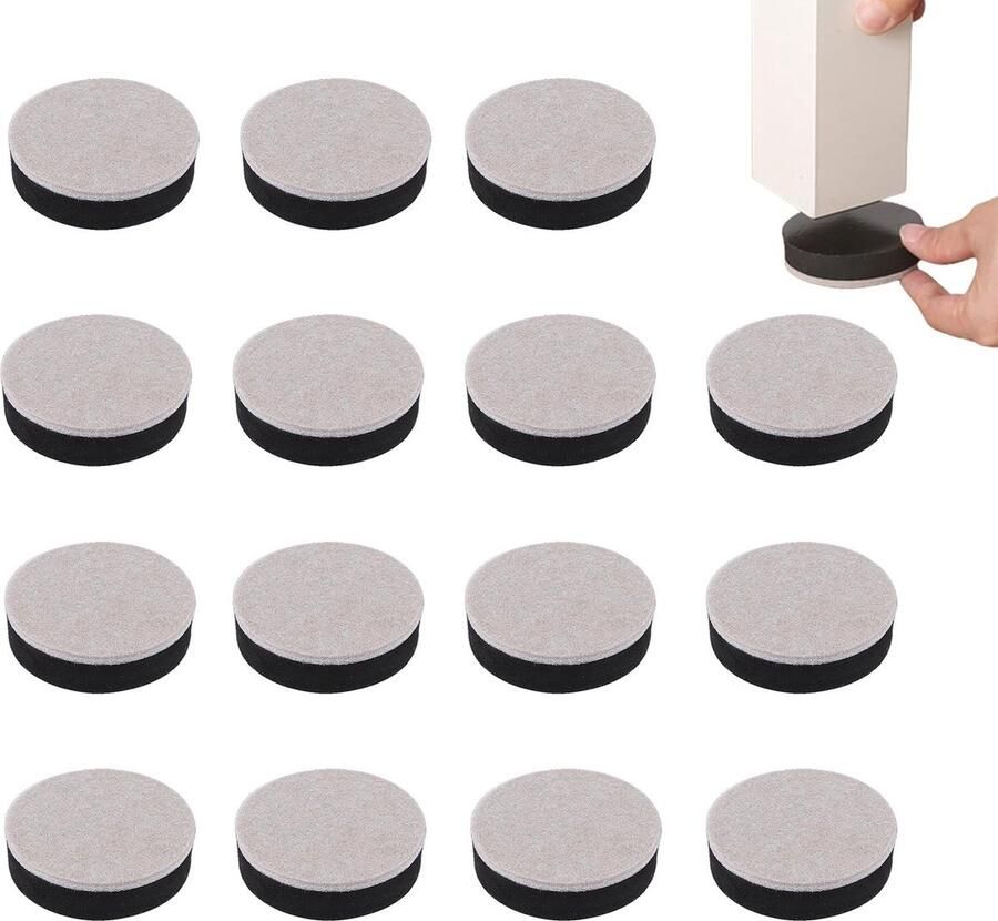 KZQ Meubelverhoger Meubelverhogersset Verstelbare Meubelpoten Bedverhoger Meubelonderzetters Meubelvilt Stevige Ruimtebesparende Verhoger Viltkussentjes Antislip Vloerbescherming Meubelverhoger Bedverhoger 16 stuks