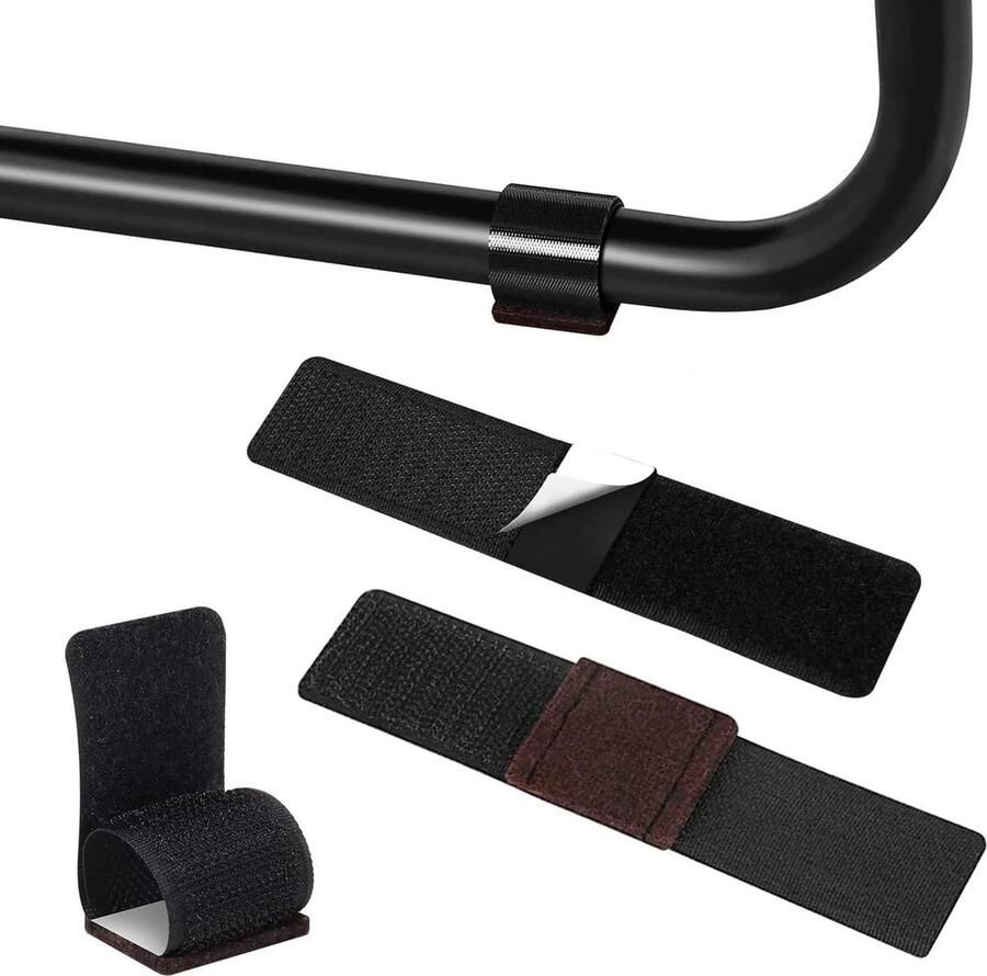 Vilten meubelpads met haak- en lussluitingen 32 stuks vloerspaarders voor sledestoel vloerglijders zwart railsbeschermers