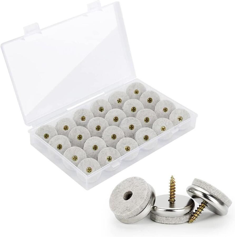 Meubelviltjes 28 mm Vloerbeschermers voor stoelglijders Voorkomt krassen en lawaai Beige 24 stuks
