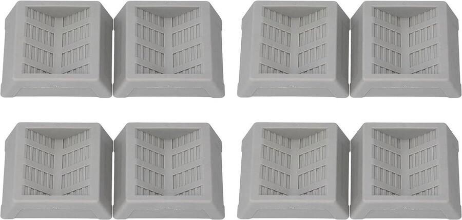 Meubelwielbekers Rubberen Meubelwielstoppers Antislip Vloerbeschermer Grijs 8 Stuks