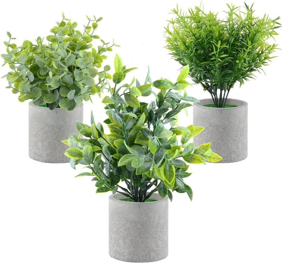 MEYDLL Kunstplanten voor Binnen 3-Pack Kunstplanten Decoratieve Kunstplanten in Potten Kunstplanten voor Bureau Slaapkamer Boerderij Decoratie