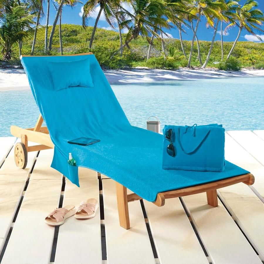 Miami Strandstoel Kussen met Zakken Tuin Ligbed Cover 80 x 180 cm