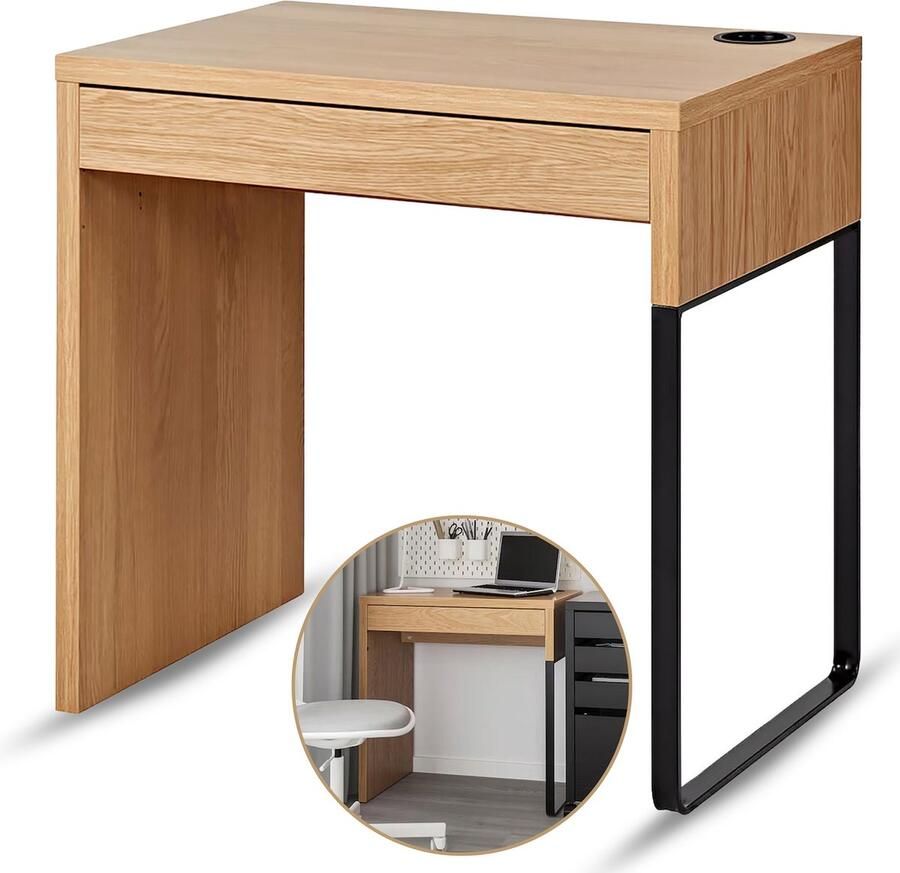 MICKE Bruin bureau imitatie eik 73x50 cm IKEA