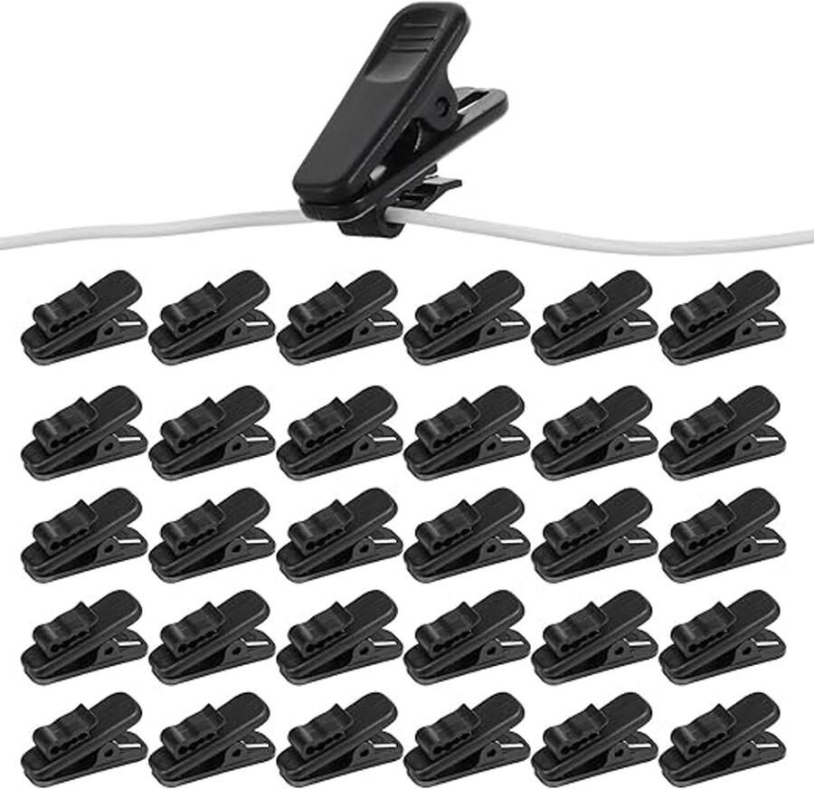 Microfoon Clip Oortelefoon Bedrade Clips Headset Kabel Clip 30 Stks Praktische Revers Clips Shirt Clip Om Mount Kabel Cord Op Zijn Plaats Te Houden Voor Telefoon Oortelefoon Uitzending