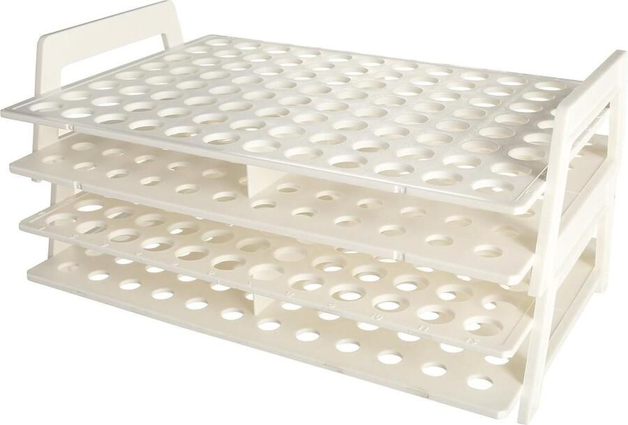 Microtube Rack voor 15 20 ml buizen Versterkt nylon 96 Well 210 mm lengte x 131 mm breedte x 54 mm hoogte Wit Set van 4