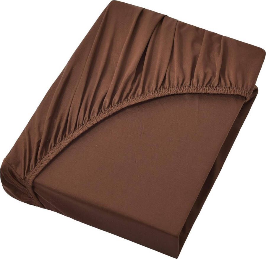 Microvezel boxspring bed- en waterbed hoeslaken 200 x 220 cm 40 cm basishoogte 200 x 220 cm hoeslaken 100% polyester chocoladebruin