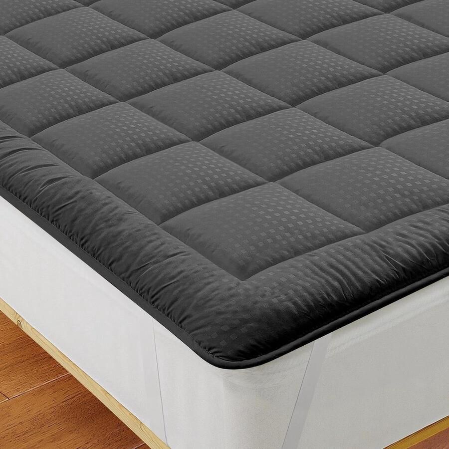 Microvezel matrassen Topper 90x200cm matrasbeschermer voor boxspring allergiebestendige matrasbeschermhoezen lichtgrijs Matteress Cover