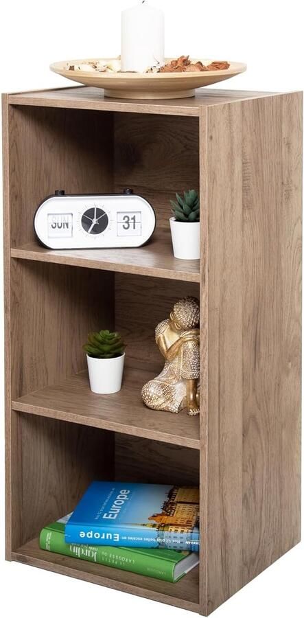 Middelgrote boekenkast met 3 niveaus voor woonkamer en kantoor