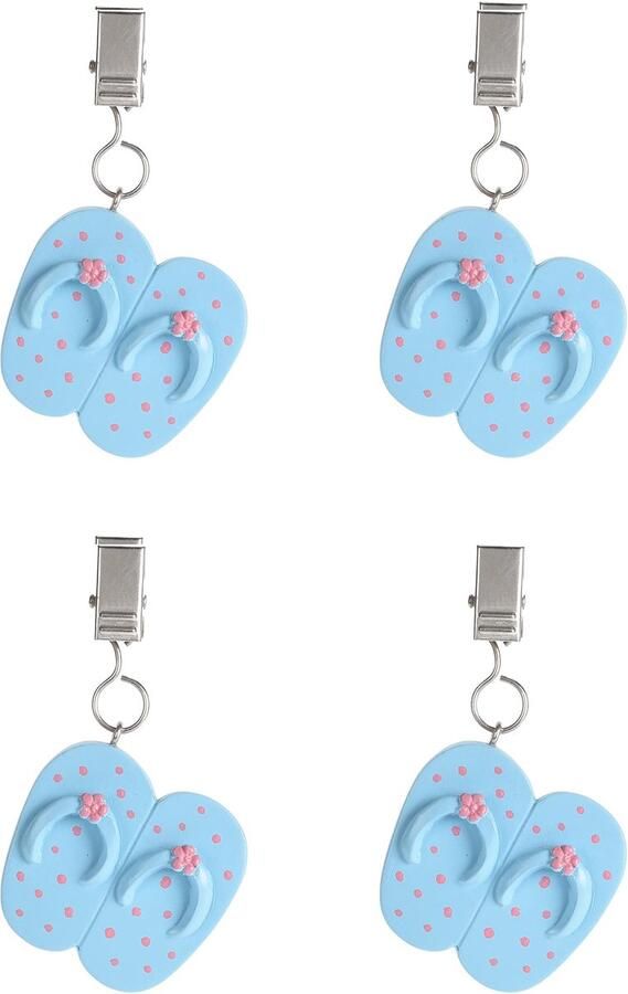 MIK funshopping Set van 4 tafelkleedgewichten met klemkracht tafelkleedgewichten ideaal voor de gedekte tafel (sandalen blauw)