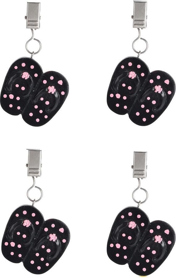 MIK funshopping Set van 4 tafelkleedgewichten met klemkracht tafelkleedgewichten ideaal voor de gedekte tafel (sandalen zwart)