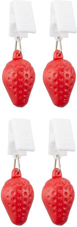 MIK funshopping Set van 4 tafelkleedgewichten met klemkracht tafelkleedgewichten ideaal voor de gedekte tafel (aardbei)
