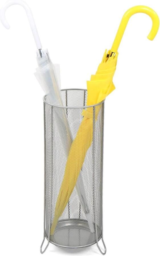 Mind Reader Parapluhouder voor wandelstokken thuis en op kantoor Zilver Mesh Design