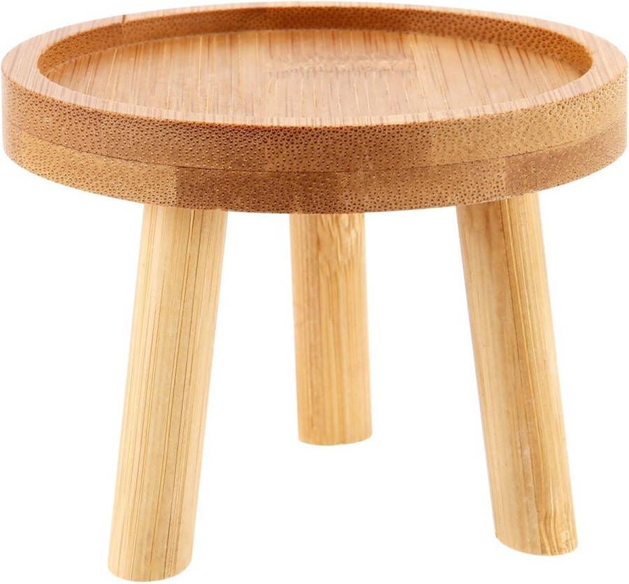 Mini-bloemenkruk hout 8 x 7 cm plantenkruk bloempot kruk hout desktop-bloemenstandaard hout plantentafel klein voor kleine potten voor vetplanten