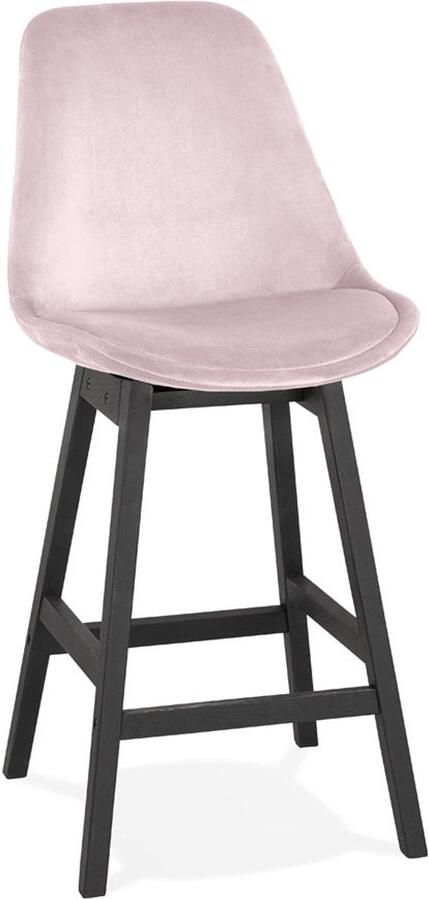 MINI Halfhoge Snackkruk Barstoel in Roze Fluweel Uitstekende Rugsteun