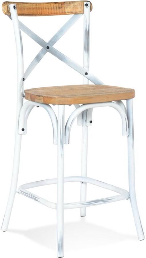 MINI Halfhoge Snackkruk Vintage Kruk Comfortabele Rugleuning Tijdloze Retro Elegantie