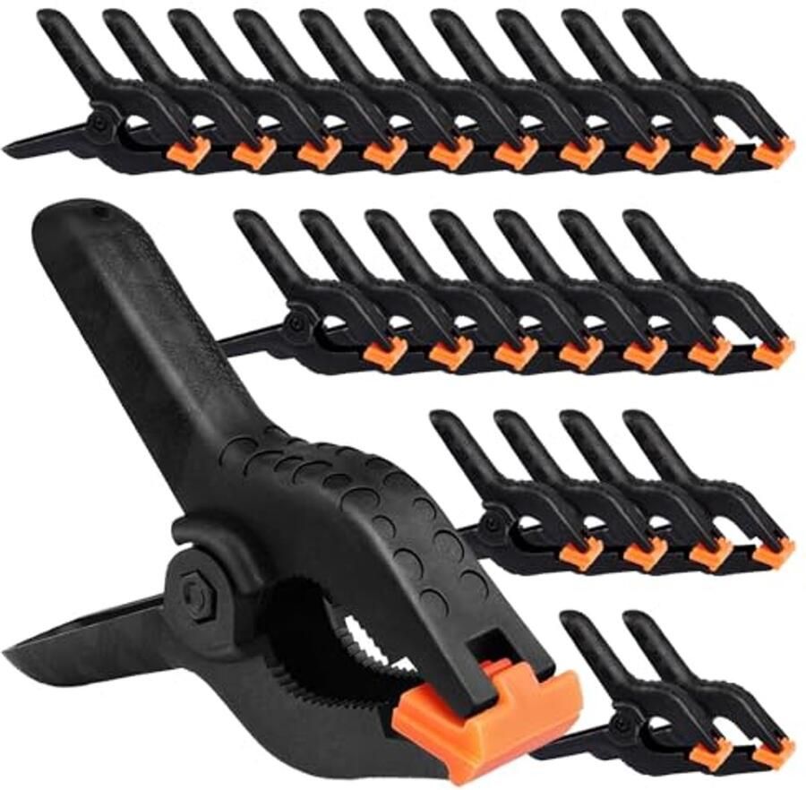 Mini Klemmen 24 Stuks Zwarte Nylon Veerklemmen voor Handwerk en Fotostudio