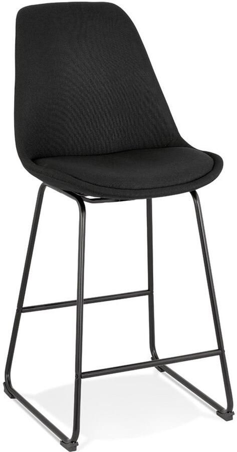 MINI Kruk Snackstoel Zacht Zwart Stof Biedt Ultiem Comfort