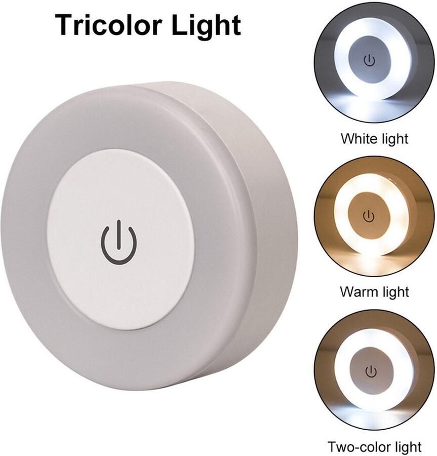Mini LED-nachtlampje met aanraaksensor USB-oplaadbare lamp magnetische voet voor de slaapkamer