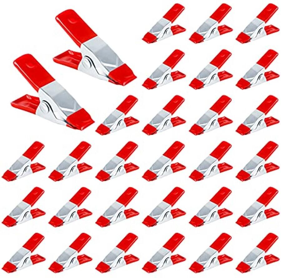 Mini Metalen Veerklemmen Set van 30 Stuks Ideaal voor Hobby Fotografie en Houtbewerking