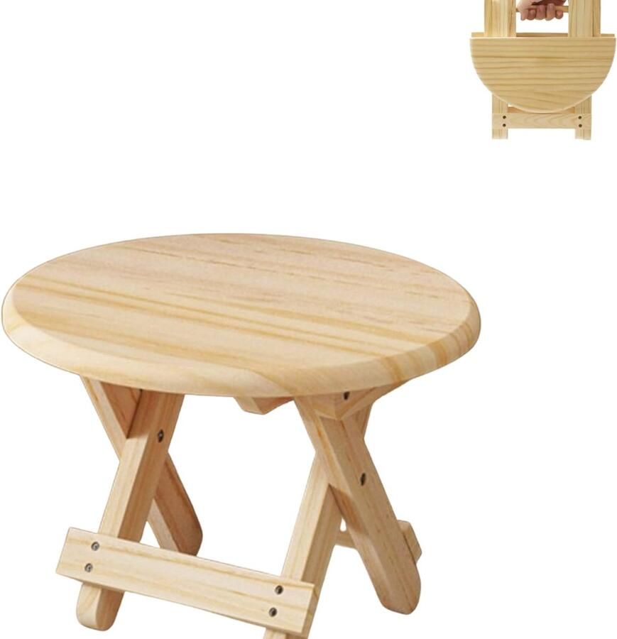 Mini opvouwbare kruk van hout. Reisstoel ronde kinderkruk draagbare voetenbank voor thuis badkamer keuken tuin kantoor reizen. Ondersteunt 90 kg