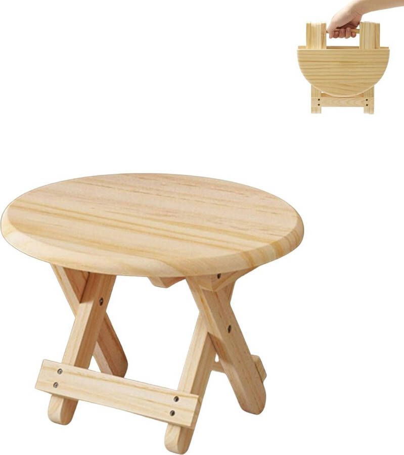 Mini opvouwbare kruk van hout. Reisstoel ronde kinderkruk draagbare voetenbank voor thuis badkamer keuken tuin kantoor reizen. Ondersteunt 90 kg
