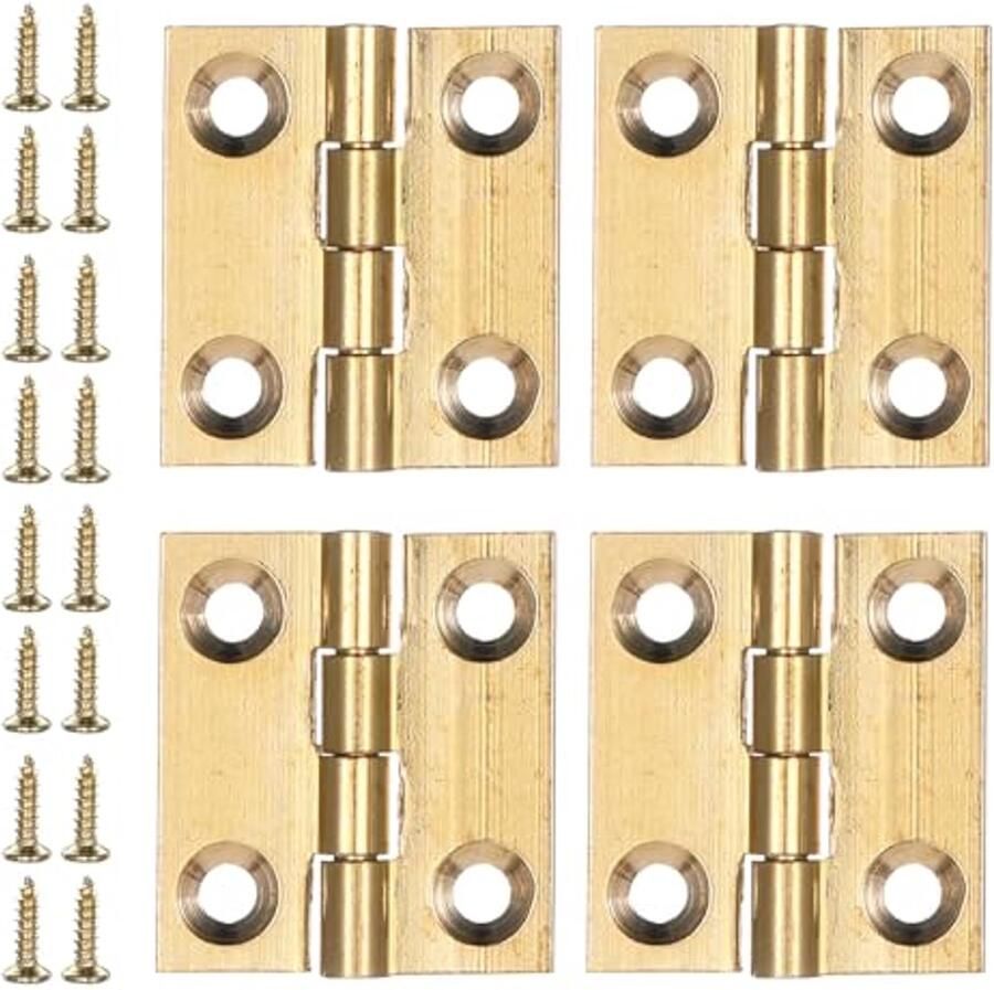 Mini Scharnieren 25 x 22 mm 4 Stuks Inklapbaar Voor Sieraden Meubels en Houten Kist