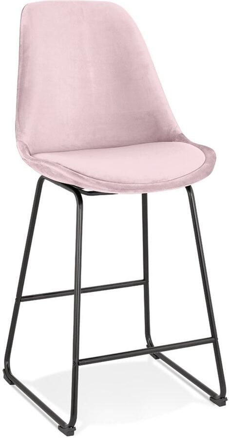 MINI Snackkruk Barkruk Comfortabele Roze Fluwelen Zitting Stijlvol Design