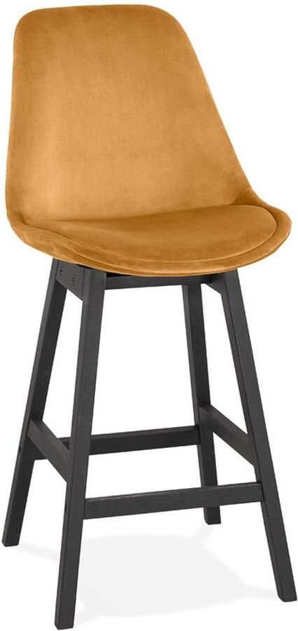 MINI Snackkruk Barkruk Uiterste Comfort Fluwelen Mosterdkleurige Zitting