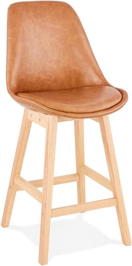 MINI Snackkruk Halfhoge Barkruk Verstelbare rugleuning Eikenhouten Structuur