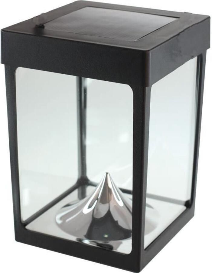 Mini solar tafel theelichthouder Glazen wanden Zwart