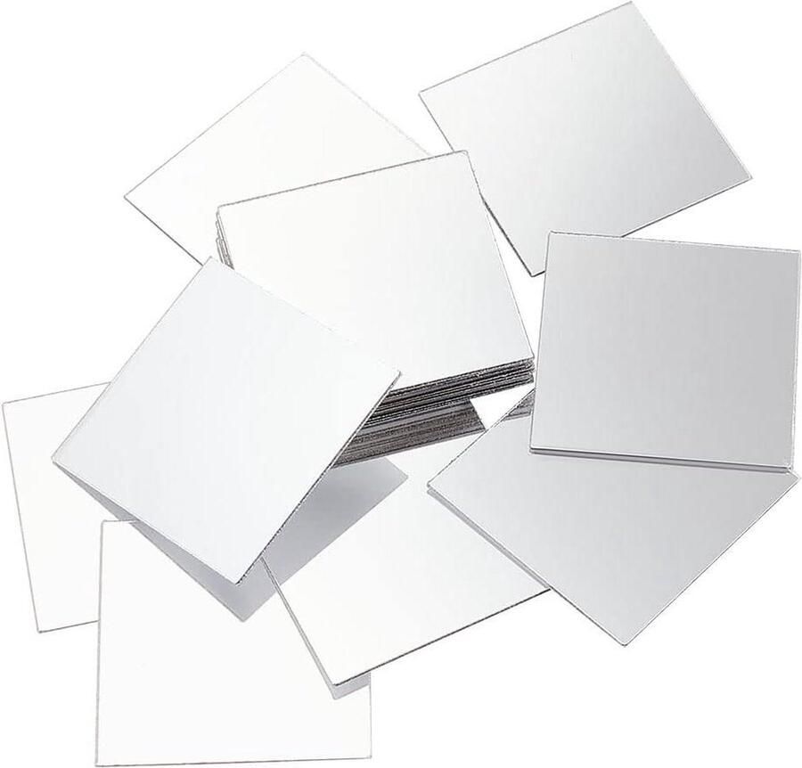 Mini-spiegeltegels 5 cm 50 stuks acryl zelfklevend vierkante spiegel mozaïektegels doe-het-zelvers muur tafel keuken badkamer