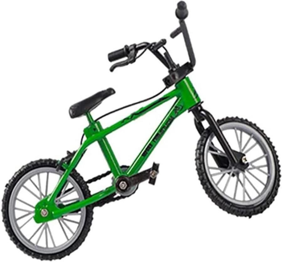 Miniatuur Fiets Model voor Bureau Decoratie en Craft Collectie Metalen Fiets 11 x 8 cm in Groen Thema met Realistische Details. Maak Kantoor of Woonruimte Uniek met dit Decoratieve Stuk
