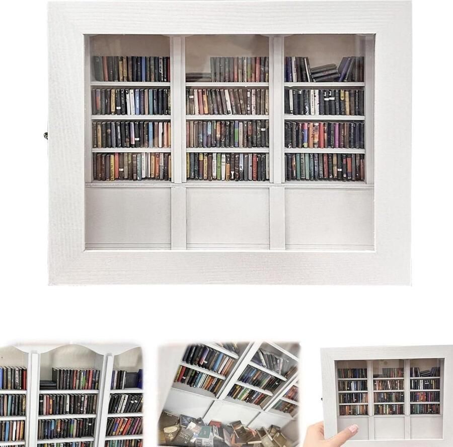 Miniatuur poppenhuis boekenkast Houten meubels voor boekenliefhebbers Creatieve anti-angst ornamenten