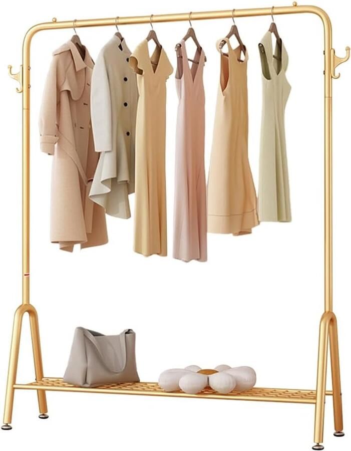 Minimalistisch Kledingrek Multifunctionele Kapstok Goud Metaal