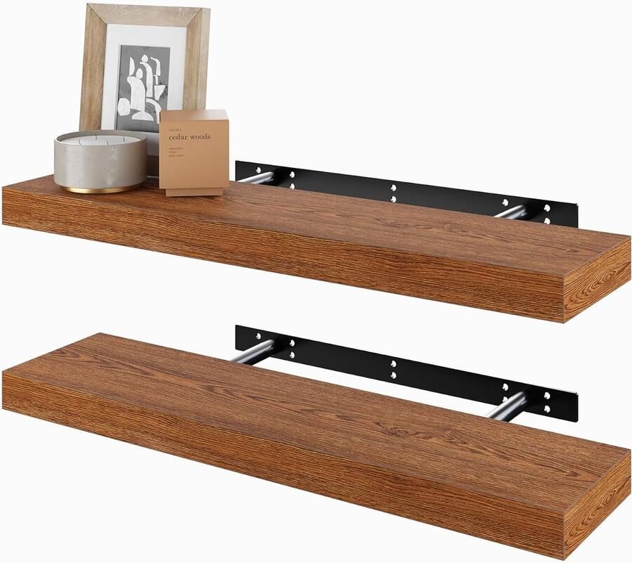 Minimalistisch Wandrek Eenvoudige Installatie 1 stuk Zwart Kunsthout 14 7 x 60 x 3 8 cm