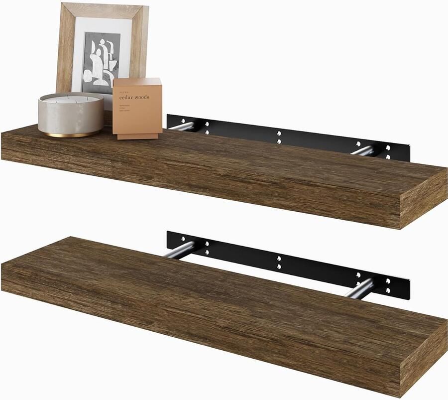 Minimalistisch wandrek moderne stijl robuust en eenvoudig te installeren 1 stuk zwart kunsthout 14 7 x 60 x 3 8 cm