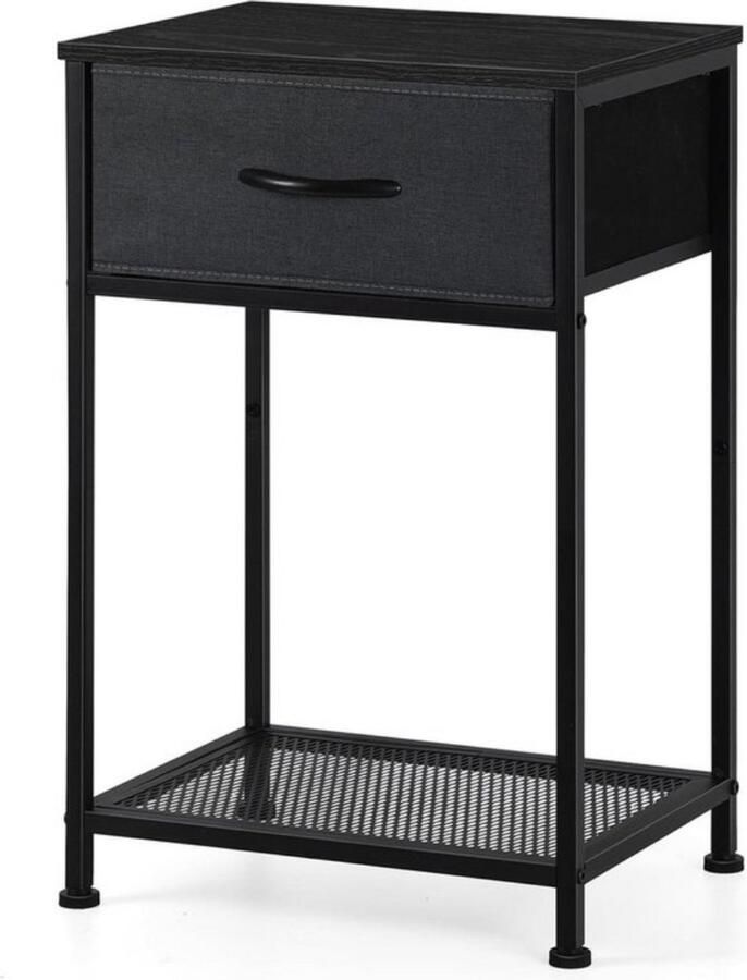 Minimalistisch zwart nachtkastje stijlvol en multifunctioneel 1 stuk zwart hout compact