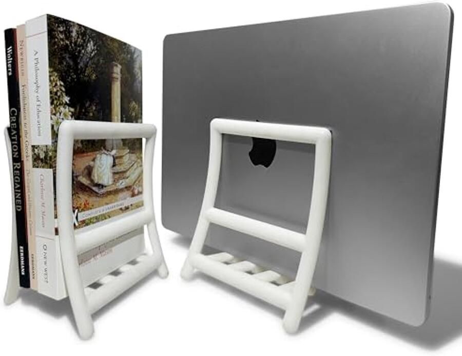 Minimalistische Boekuiteinden voor Bureau en Organisatie Boekensteunen Bureauorganizer en Laptopstandaard
