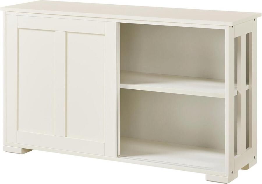 Minimalistische Keukenkast met Schuifdeuren Verstelbare Plank en Veelzijdig Ontwerp