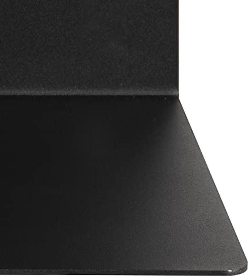 Minimalistische Rechthoekige Wandplank Set van 2 Zwart Metaal voor Woonkamer Kantoor Slaapkamer