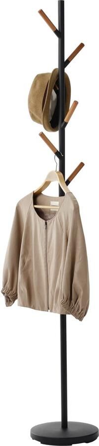 Minimalistische Staande Kapstok met Houten Accenten en Slank Design voor Jassen en Accessoires