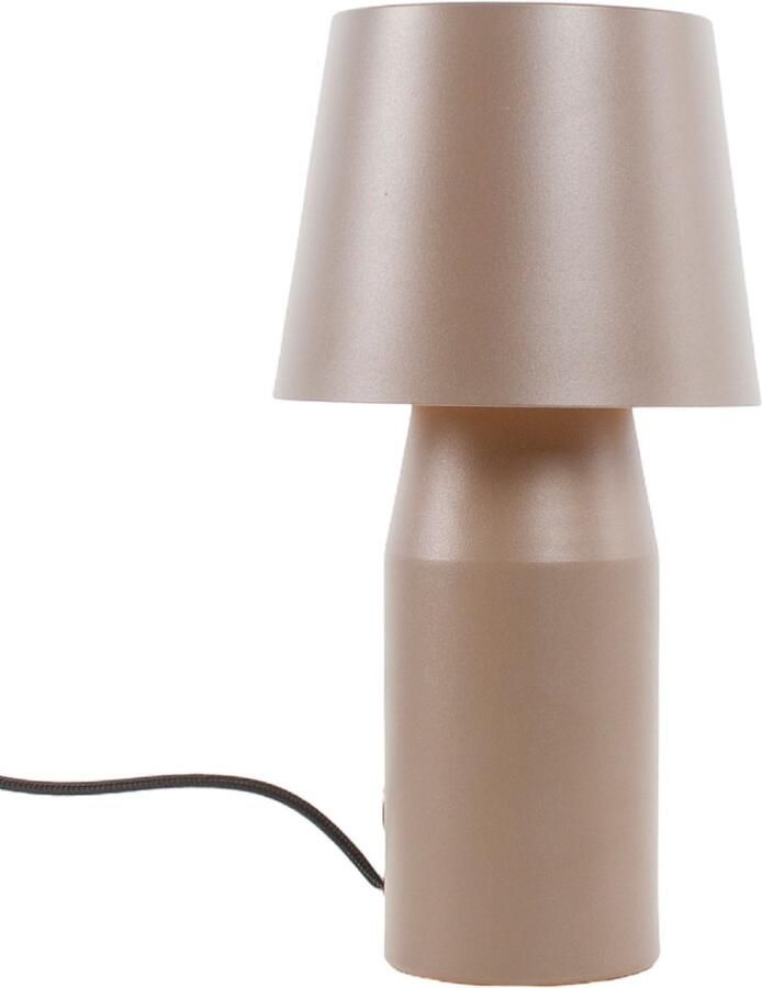 Minimalistische tafellamp 1 lichts taupe bruin kleur metaal 27 5 cm hoog nachtkastje eetkamer tafel lamp modern sfeervol scandinavisch design
